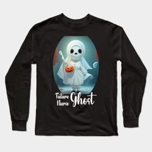 Future Nurse Ghost Student Funny Halloween Nursing Ghost Long Sleeve T-Shirt